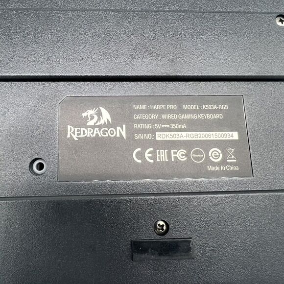 Redragon HARPE K503RGB PC Gaming Keyboard, RGB LED Backlit USB Wired - Picture 6 of 7